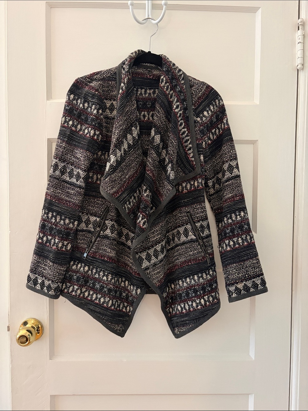 Warehouse UK tribal waterfall jacket/cardigan